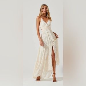 ASTR Frolic Cutout Front Slit Midi Dress